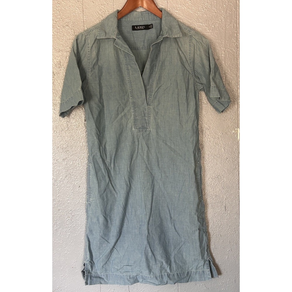 Women's Lauren Ralph Lauren Denim Short Sleeve Dress Size S Pockets